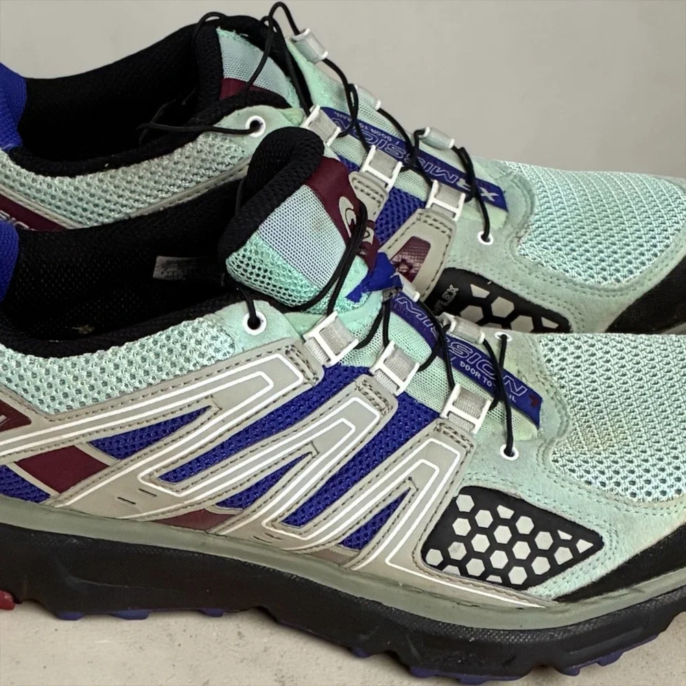 Salomon XR Mission Women Trail Running Shoes Aqua Purple 355485 Size 10.5